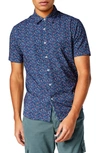 Good Man Brand Flex Pro Slim Fit Print Short Sleeve Button-up Shirt In Blue Meadow Daze