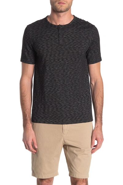 John Varvatos Henley Short Sleeve T-shirt In Black