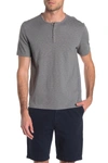 John Varvatos Henley Short Sleeve T-shirt In Gunmetal