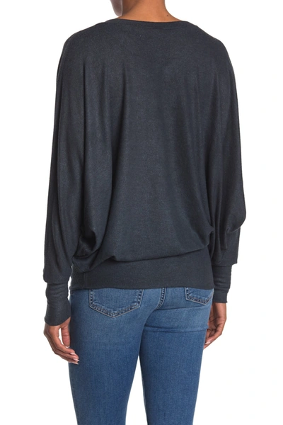 Go Couture V-neck Dolman Sleeve Top In Slate