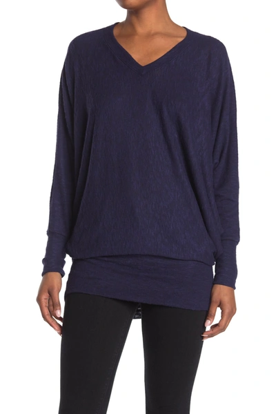 Go Couture V-neck Dolman Sleeve Top In Mauve