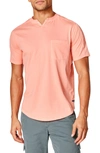 Good Man Brand Split Neck Pocket T-shirt In Hibiscus