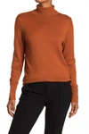 Joseph A Turtleneck Button Sleeve Pullover Sweater In Ginger