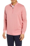 Peter Millar Quarter Zip Knit Pullover In Red Ginger