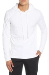 Vince Double Layer Drawstring Hoodie In Optic White