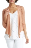 Nic + Zoe 4-way Convertible Three Quarter Sleeve Cardigan In Soft Copper