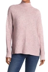 Sweet Romeo Mock Neck Cool Girl Tunic Sweater In Blush