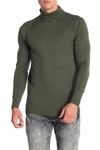 X-ray Turtleneck Pullover Sweater In Olive