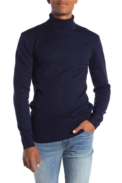 X-ray Turtleneck Pullover Sweater In Navy