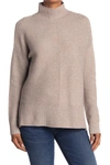 Sweet Romeo Mock Neck Cool Girl Tunic Sweater In Latte