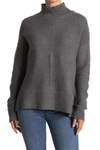 Sweet Romeo Mock Neck Cool Girl Tunic Sweater In Charcoal