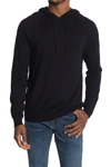 Wallin & Bros 14th And Union Cotton Cashmere Trim Fit Sweater Hoodie In Black Caviar