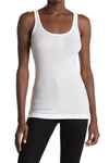Vince Linen Scoop-neck Tank In White