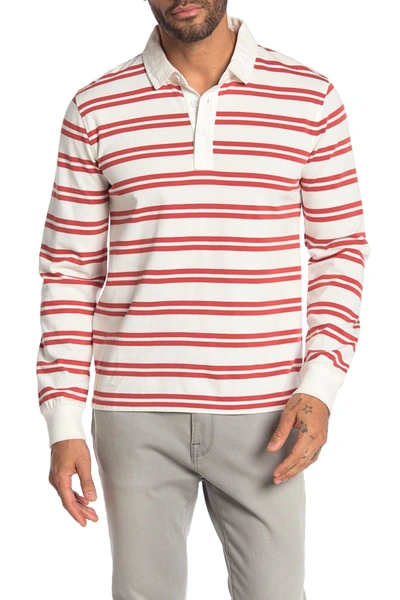 Frame Stripe Print Rugby Shirt In Off White