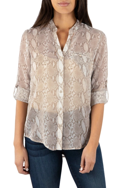 Kut From The Kloth Jasmine Top In Python-light Taupe
