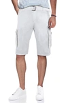 X-ray Belted Twill Trim Cargo Shorts In White