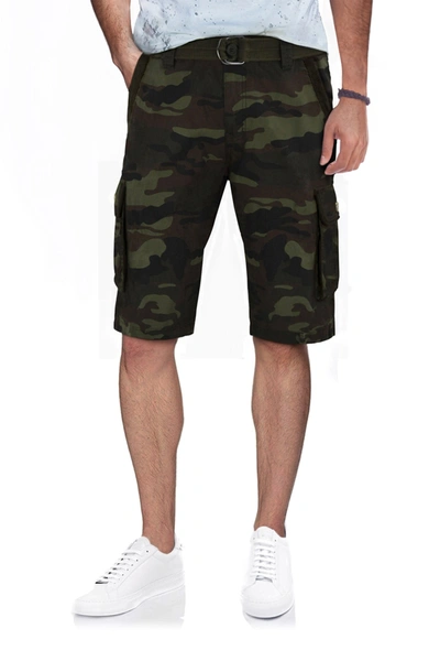 X-ray Xray Belted Cotton Twill Cargo Shorts In Olive Camo