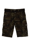 X-ray Belted Twill Trim Cargo Shorts In Olive