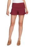 1.state Ruffle Hem Flat Front Shorts In Berry Char