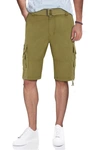 X-ray Belted Twill Piping Camo Shorts In New Khaki