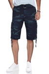 X-ray Belted Twill Piping Camo Shorts In Navy Camo