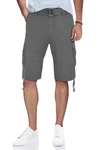 X-ray Belted Twill Piping Camo Shorts In Grey