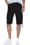 X-ray Belted Twill Piping Camo Shorts In Black