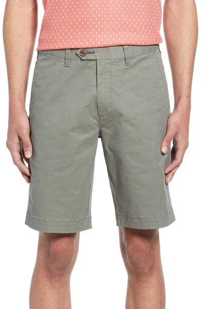 Ted Baker Selshor Slim Chino Shorts In Olive