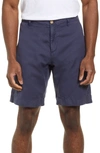 Faherty Cloud Cotton Harbor Flat Front Shorts In Dark Navy