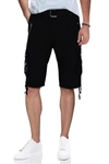 X-ray Belted Zipper Camo Shorts In Black