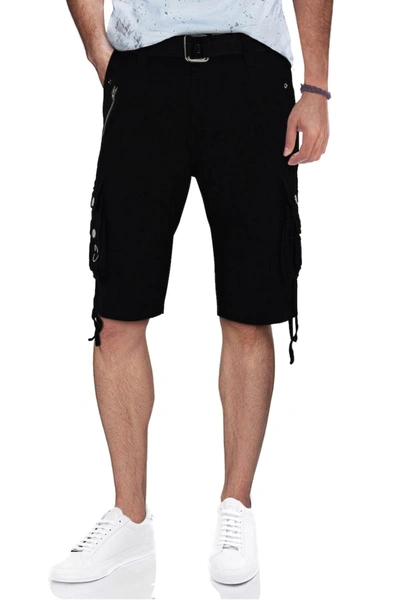 X-ray Belted Zipper Camo Shorts In Black