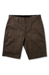 Volcom V-monty Solid Stretch Shorts In Mushroom