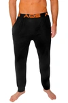 Aqs Super Soft Lounge Pants In Black W/ Orange