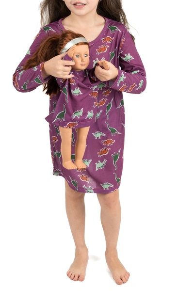 Leveret Kids' Dinosaur Nightgown & Matching Doll Nightgown In Multi