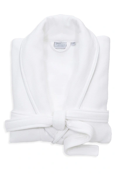 Linum Home Waffle Terry Bathrobe In White