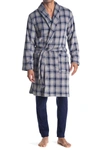 Calvin Klein Waist Tie Robe In 8tg Cabin Plaid