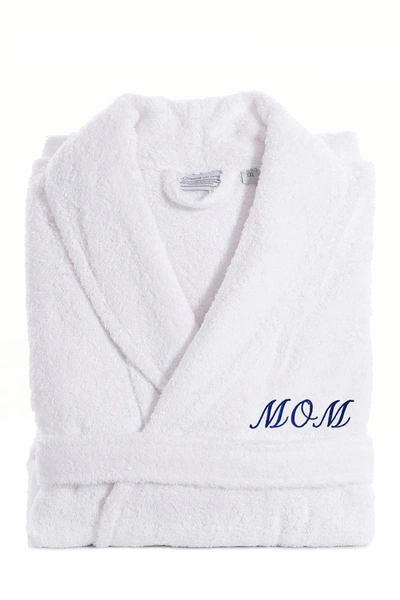 Linum Home Terry Embroidered Bathrobe In White