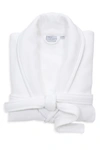 Linum Home Hotel Collection Satin Piped Trim Waffle Terry Bathrobe In White