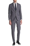 Kenneth Cole Reaction Grey Check Two Button Notch Lapel Slim Fit Suit In 030lt Grey