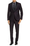 Ted Baker Jay Trim Fit Solid Wool Suit In Deep Eggplant