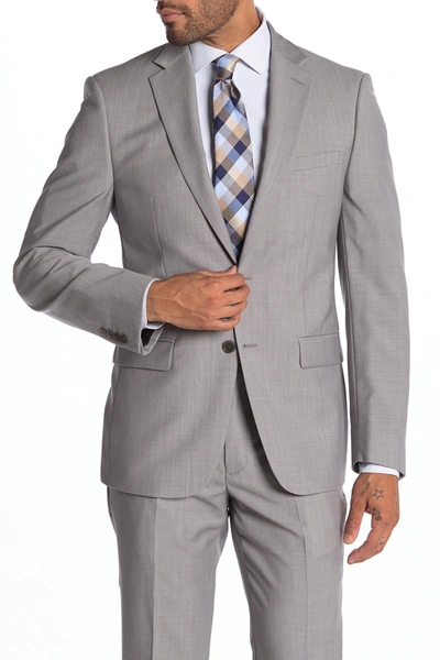 Calvin Klein Malbin Two Button Notch Collar Slim Fit Wool Suit Separates Jacket In Light Grey