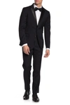 Savile Row Co Slim Fit Satin Notch Lapel 2-piece Tuxedo In Black
