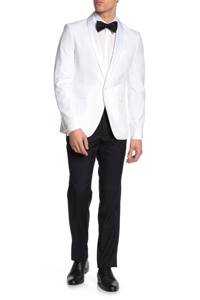 Savile Row Co Slim Fit Satin Shawl 2-piece Tuxedo In White