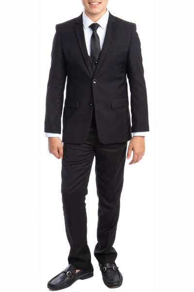 Perry Ellis Portfolio Kids' Solid 5-piece Suit In Black