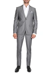Soul Of London Solid Two Button Notch Lapel Slim Fit Suit In Grey