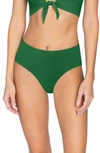 Robin Piccone Ava High Waist Bikini Bottoms In Kelly Green