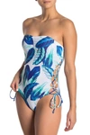 RACHEL RACHEL ROY OAHU PALM LACED UP ONE-PIECE SWIMSUIT,191152753699