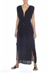 Boho Me V-neck Front Tie Cover-up Maxi Dress In Black