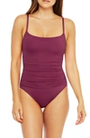 La Blanca Swimwear Island Goddess One-piece Swimsuit In Wine