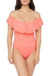 La Blanca Swimwear La Blanca Off The Shoulder One-piece Swimsuit In Bird Of Paradise